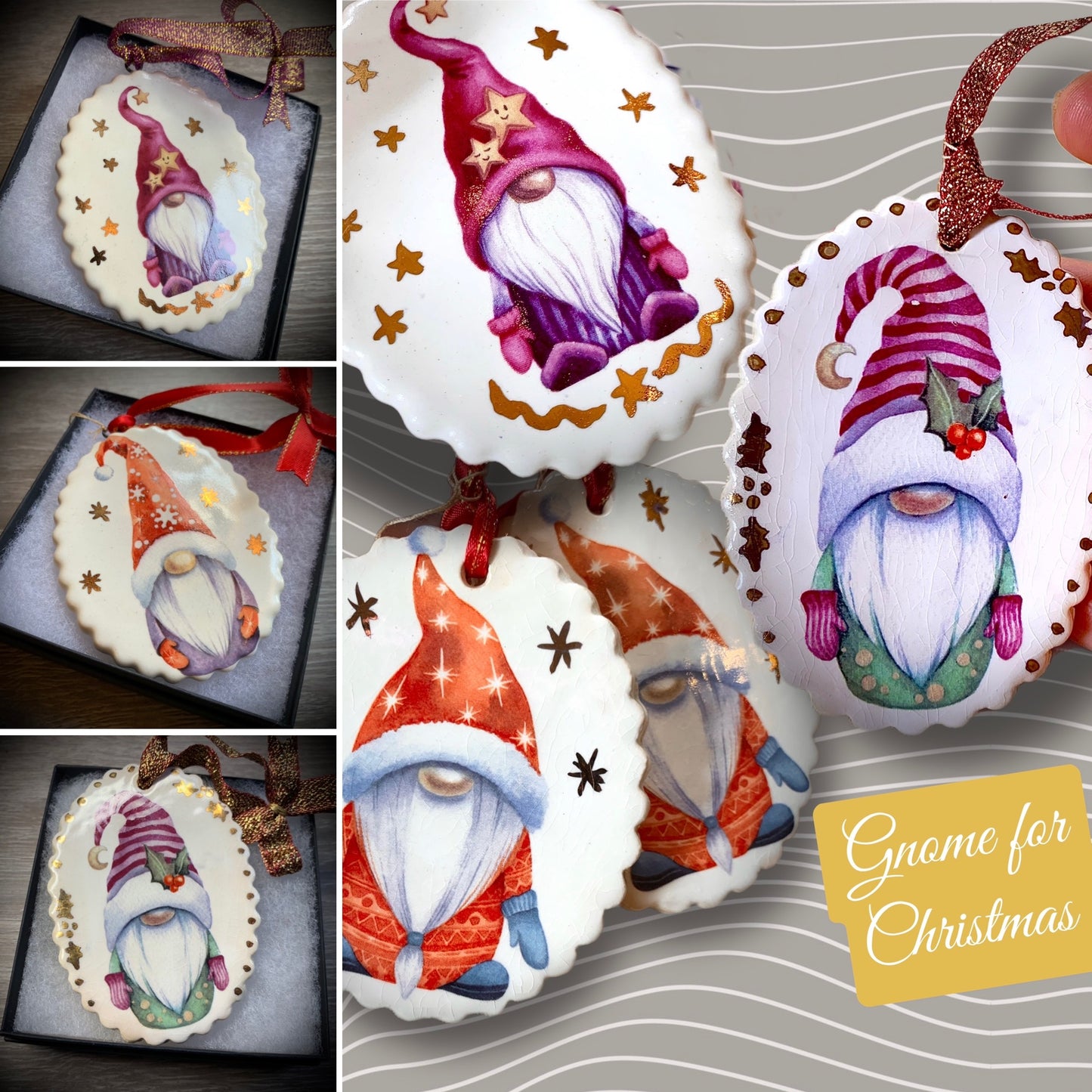Gnome holiday ornaments