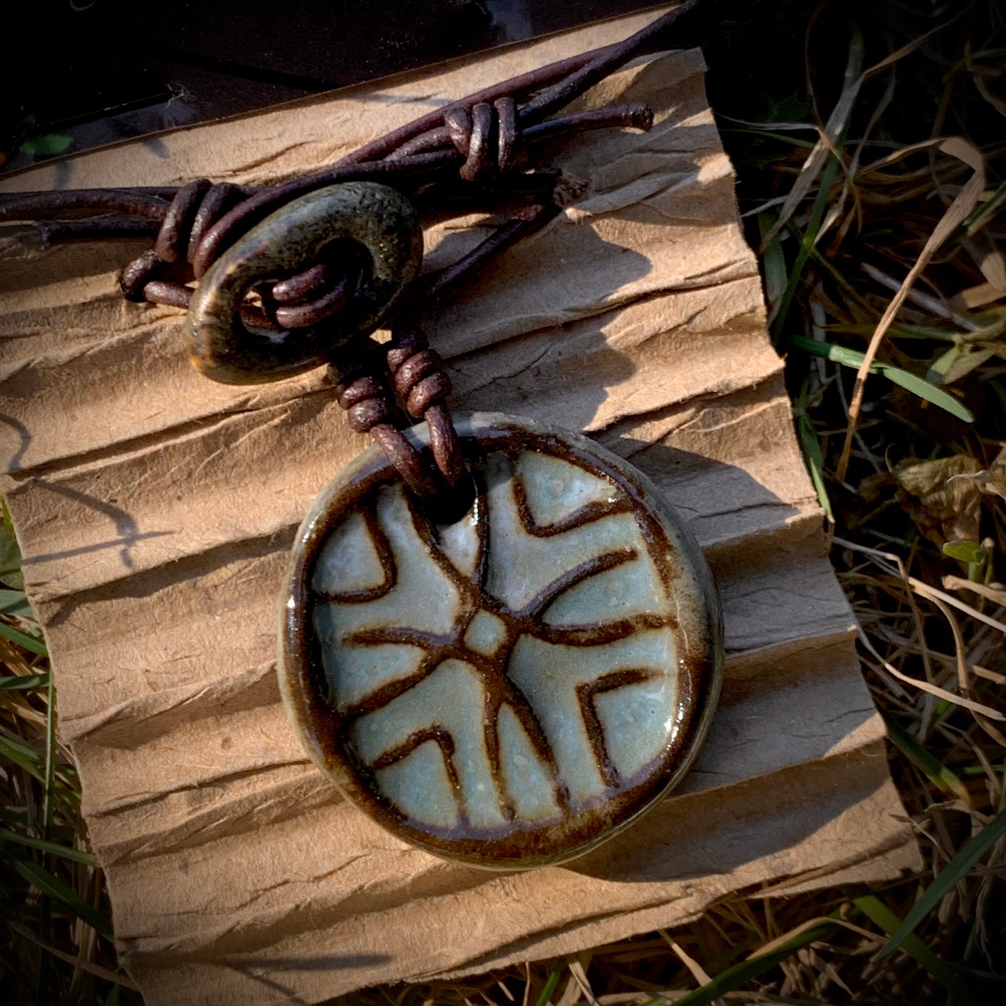 Textural Cross Pattern Necklace