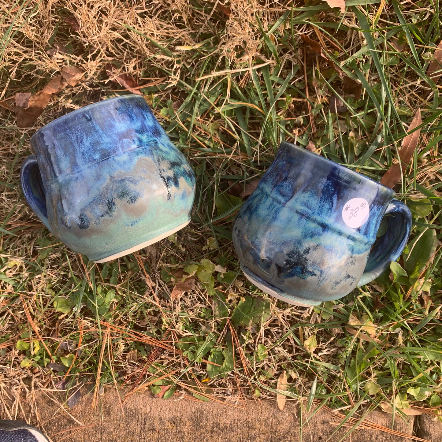 Blues and Greens Stoneware Mug