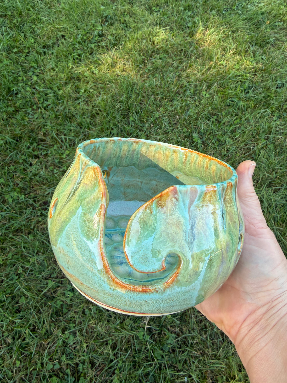 Nautilus Green Yarn Bowl