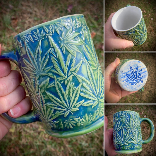 Cannabis Texture Stoneware Mug
