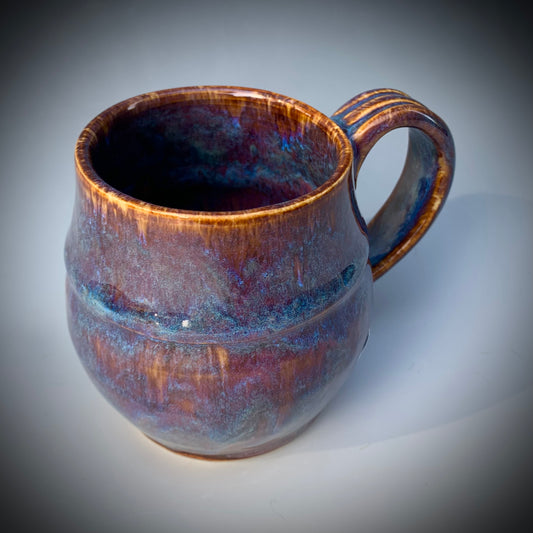 Purple Wheel Thrown Mug