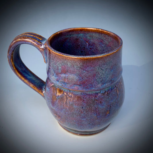 Purple Wheel Thrown Mug