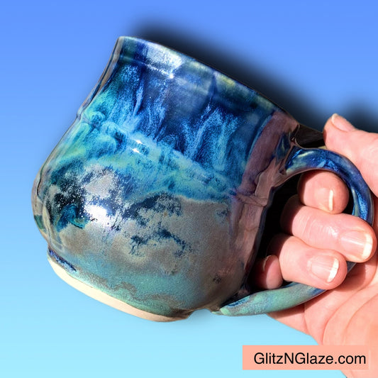 Blues and Greens Stoneware Mug