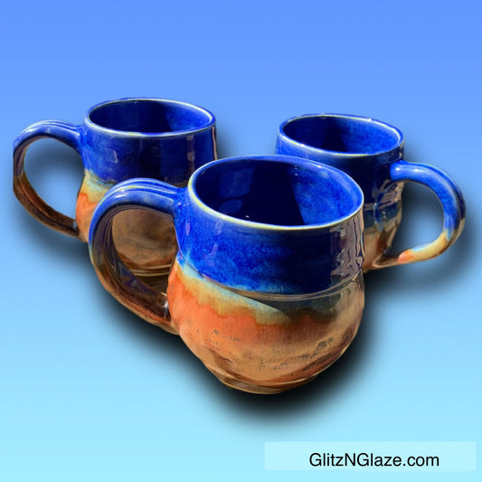 Copper and Indigo Stoneware Mug